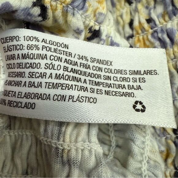 Wild Fable Floral Tie-Shoulder Smocked Tank Top XS Cute Summer Tube Top Style - Picture 5 of 6